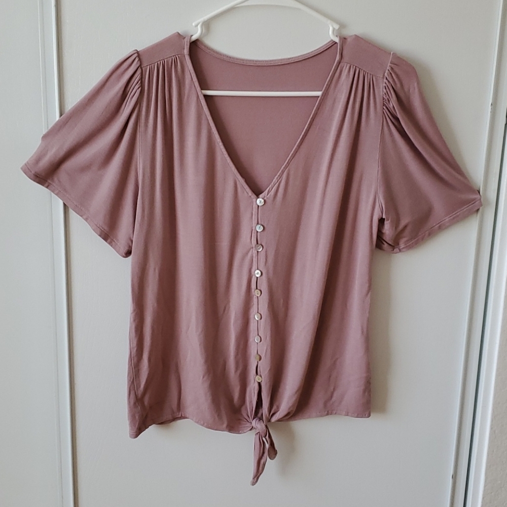 Pink shirt, short sleeves, for women, size small
